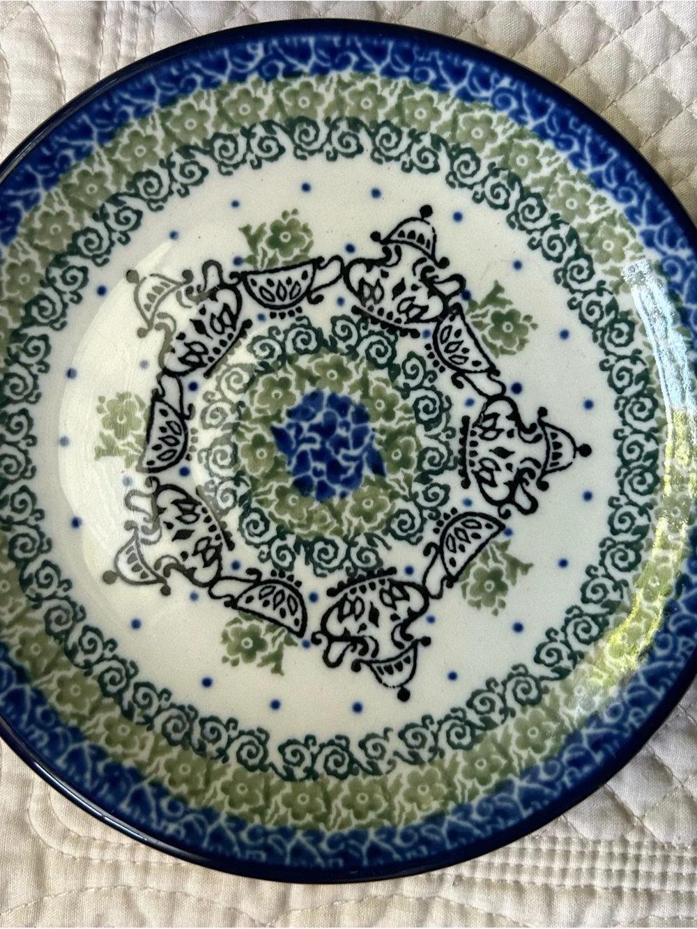 Polish Pottery:  Tea Cup & Saucer Handmade